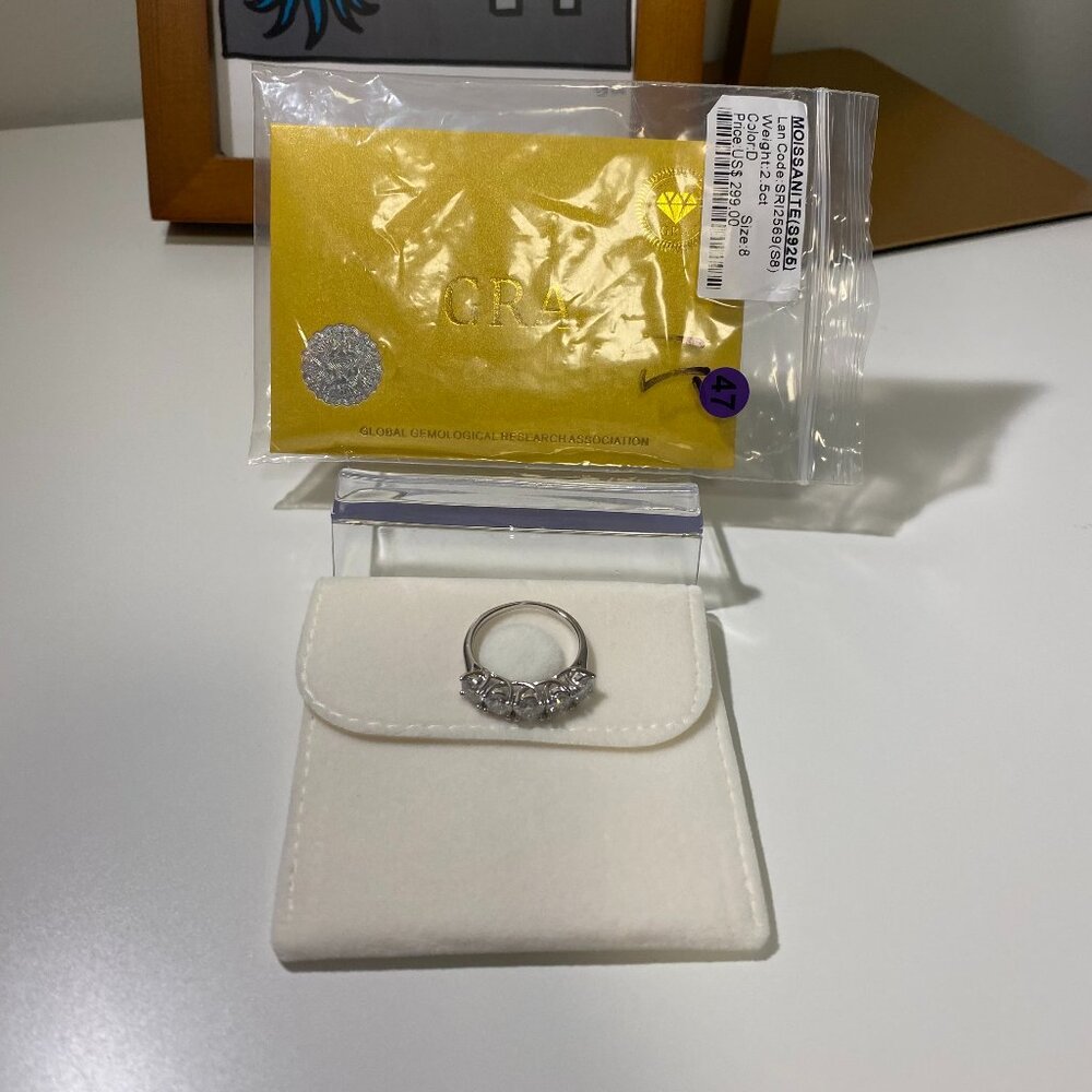 NWOT 2.5 Ct Moissanite (S925) Ring Size 8 - Picture 2 of 5